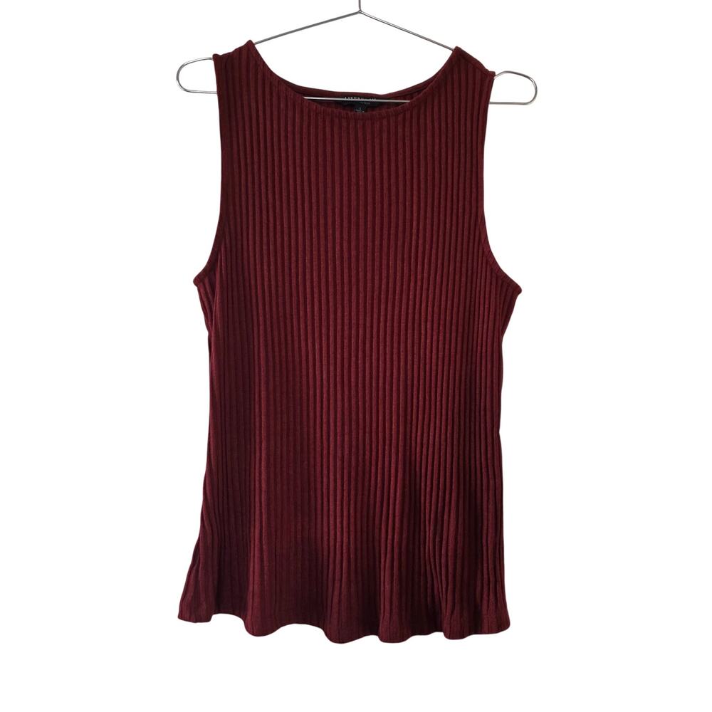 Liverpool Los Angeles Ribbed Sleeveless Tank Top Brown Cinnamon Women Size L